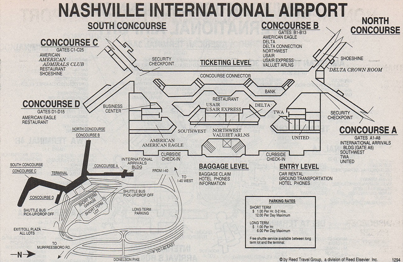 Nashville International Airport (BNA) Terminal Map 2017, 40 OFF